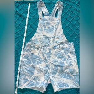 Blue and White Patterned Overalls